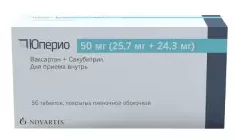 Valsartan, sacubitril (Uperio) 50 mg tablets