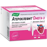 Extracts of dioscorea, clover, Omega-3 (Atheroklephyt Omega-3) kit 0.25 g + 0.7 g - [90 capsules]