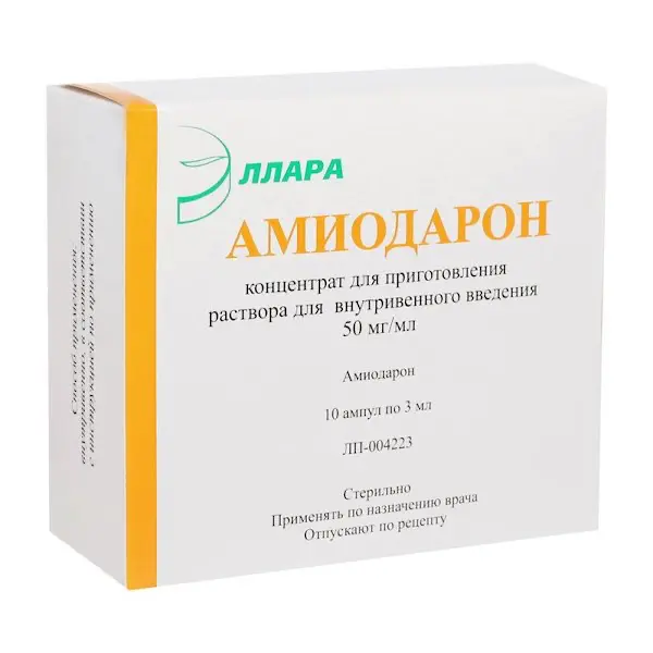 Amiodarone concentrate for injections 50 mg/ml 3 ml - [10 ampoules]