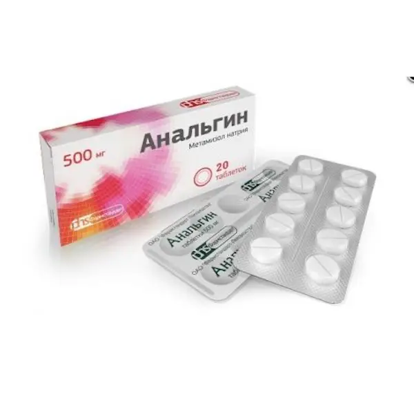 Metamizole sodium (Analgin) 500 mg - [20 tablets]
