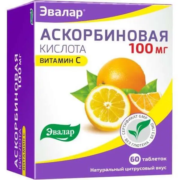 Ascorbic acid (Ascorbic acid) 100 mg - [60 tablets]