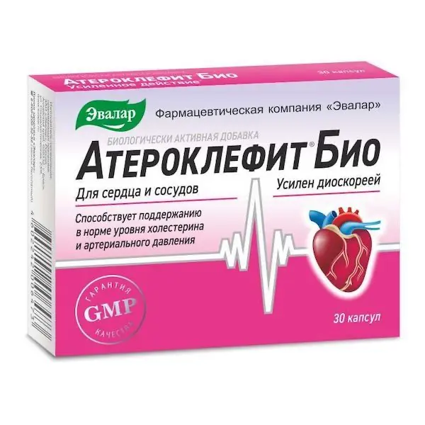 Extracts of dioscorea, clover, hawthorn (Atheroklephyt Bio) 250 mg - [30 capsules]