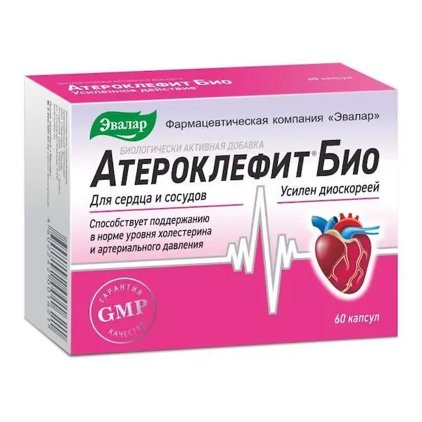 Extracts of dioscorea, clover, hawthorn (Atheroklephyt Bio) 250 mg - [60 capsules]