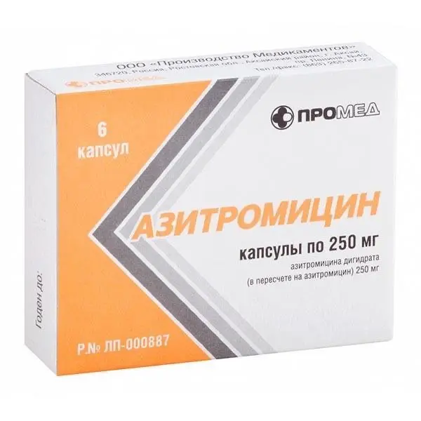 Azithromycin 250 mg - [6 capsules]