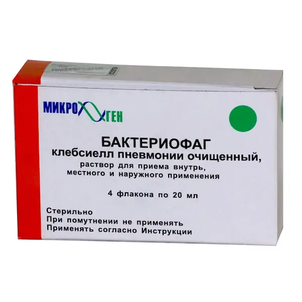 Klebsiella polyvalent bacteriophage purified solution 20 ml - [4 vials]