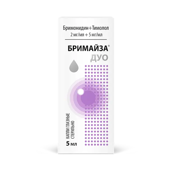Timolol, brimonidine (Brimajza Duo) eye drops 2 mg/ml + 5 mg/ml - [5 ml vial]