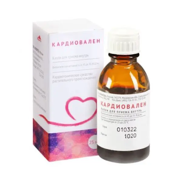 Adonizide, hawthorn liquid extract, valerian tincture (Cardiovalen) drops - [25 ml vial]