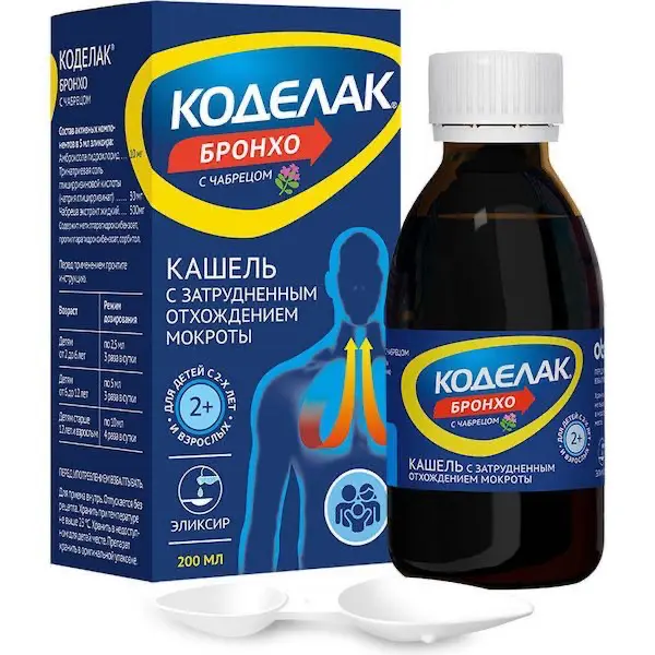 Ambroxol hydrochloride, sodium glycyrrhizinate, thymus serpyllum (Codelac Broncho with thymus serpyllum) elixir - [200 ml vial]