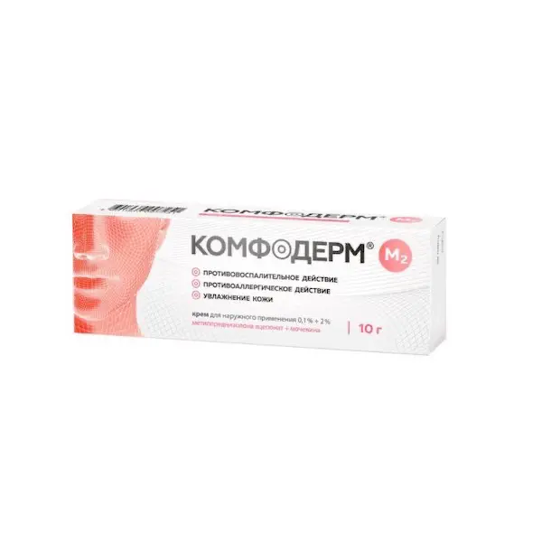 Methylprednisolone aceponate (Komfoderm M2) cream 0.1% + 2% - [30 g tube]