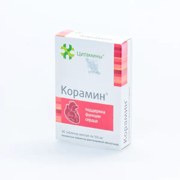 Complex of polypeptides and nucleic acids (Coramin) 10 mg - [40 tablets]