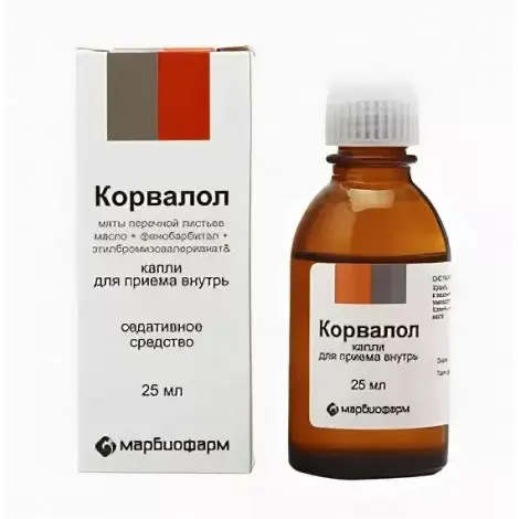 Phenobarbital, ethyl alpha-bromoisovalerate (Corvalol) drops - [25 ml vial]