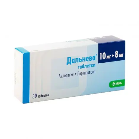 Amlodipine, perindopril (Dalneva) 10 mg + 8 mg - [30 tablets]