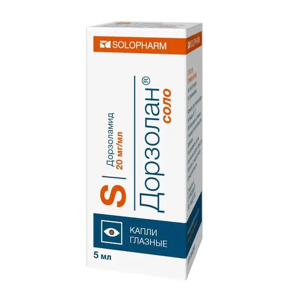 Dorzolamide (Dorzolan solo) eye drops 20 mg/ml - [5 ml vial]