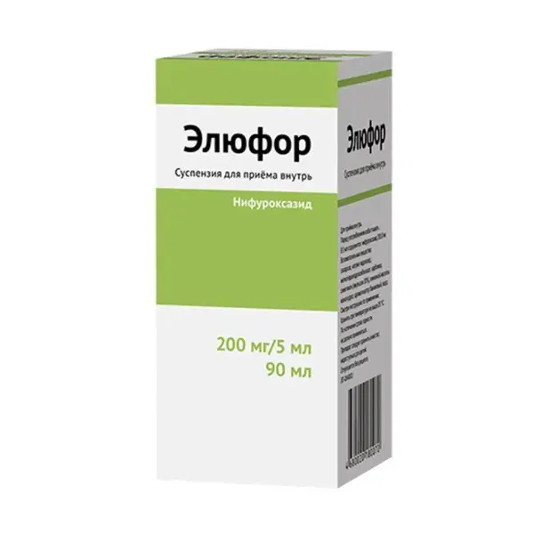 Nifuroxazide (Elufor) oral 200 mg/5 ml [90 ml vial]