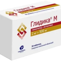 Metformin, glimepiride (Glidika M) 2 mg + 500 mg - [30 tablets]
