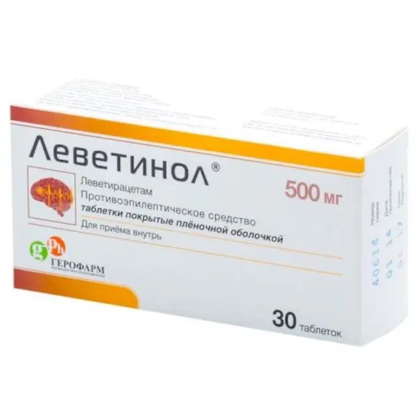 Levetiracetam (Levetinol) 500 mg - [30 tablets]