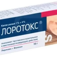 Lidocaine, phenazone (Lorotoks) ear drops 1% + 4% - [16 g vial]