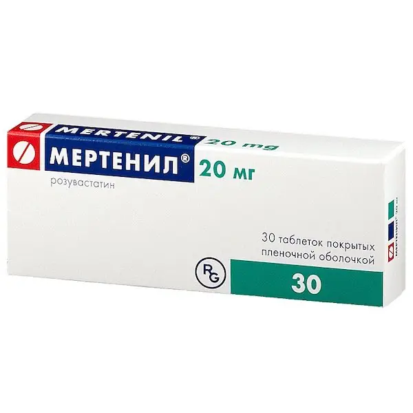 Rosuvastatin (Mertenil) 20 mg - [30 tablets]
