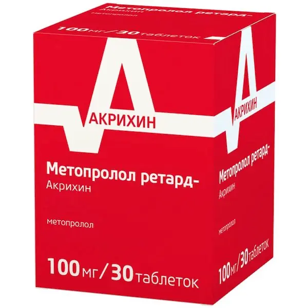 Metoprolol Retard-Akrikhin XR 100 mg - [30 tablets]