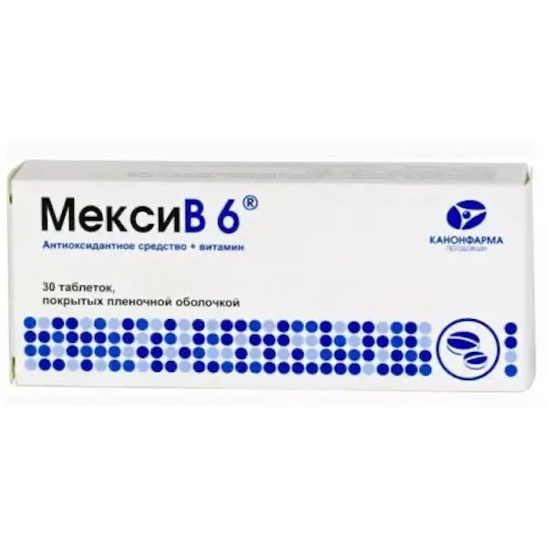 Ethylmethylhydroxypyridine succinate, vitamin B6 (MexiB 6) 125 mg + 10 mg - [30 tablets]