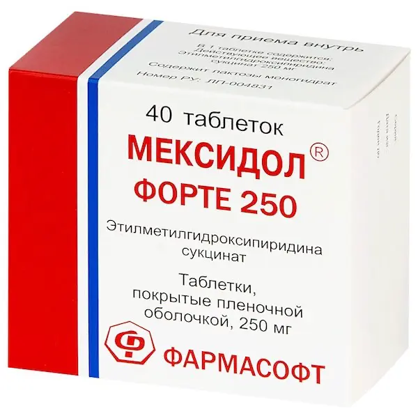 Ethylmethylhydroxypyridine succinate (Mexidol Forte) 250 mg - [40 tablets]