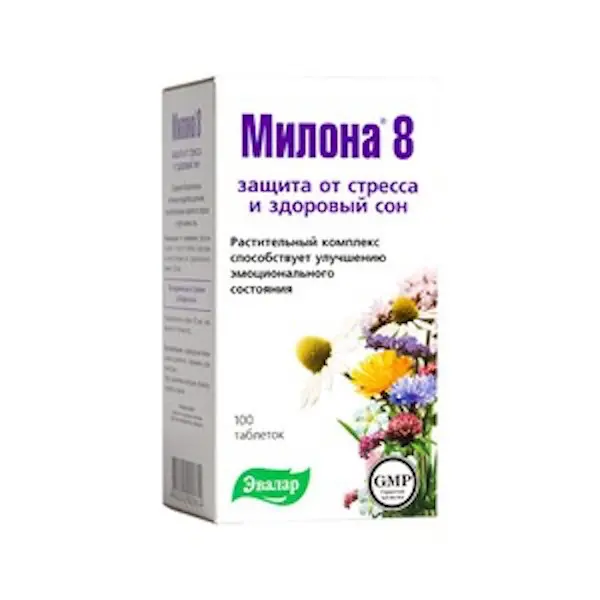 Motherwort, hops, valerian (Milona-8 Evalar) 500 mg - [100 tablets]