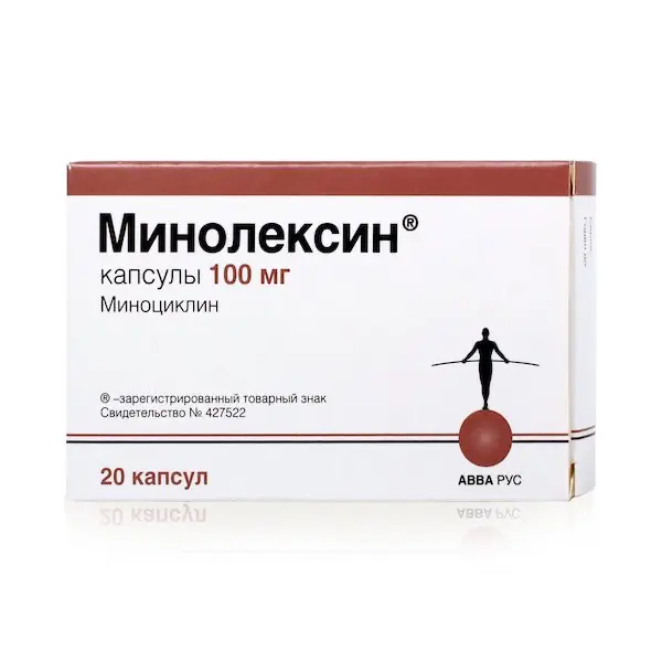 Minocycline (Minolexin) 100 mg - [20 capsules]