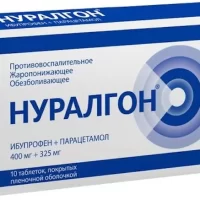 Ibuprofen, paracetamol (Nuralgon) 400 mg + 325 mg - [10 tablets]