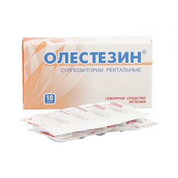 Sea buckthorn oil, sulfaetidol, benzocaine (Olestesin) rectal 500 mg - [10 suppositories]