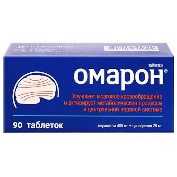 Cinnarizine, piracetam (Omaron) - [90 tablets]