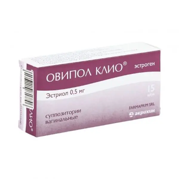 Estriol (Ovipol Klio) vaginal 0.5 mg - [15 suppositories]