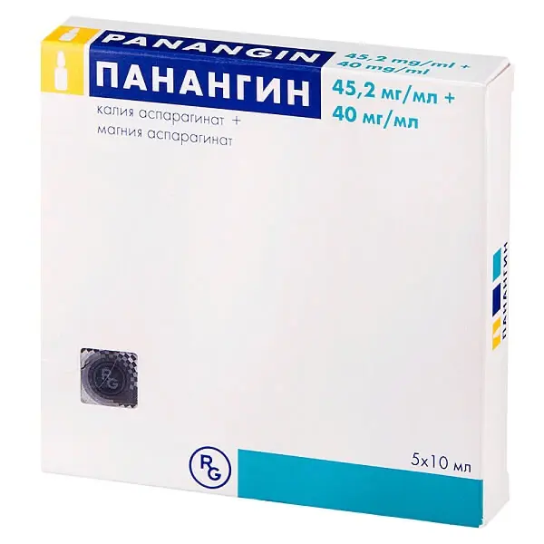 Potassium aspartate, magnesium aspartate (Panangin) infusions 10 ml - [5 ampoules]