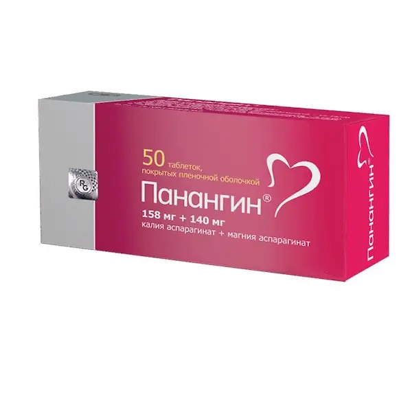 Potassium aspartate, magnesium aspartate (Panangin) - [50 tablets]