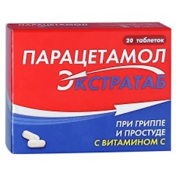 Paracetamol, ascorbic acid (Paracetamol Extratab) 500 mg + 150 mg - [20 tablets]