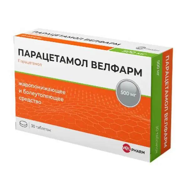 Paracetamol Velpharm 500 mg - [30 tablets]