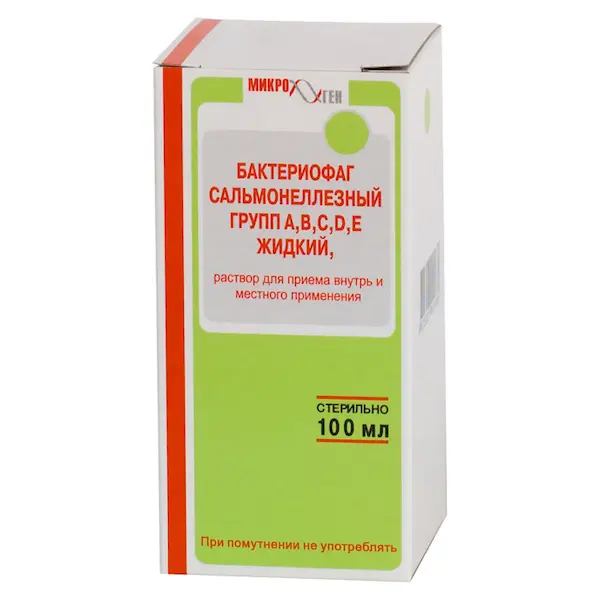 Bacteriophage salmonellicum A,B,C,D,E solution - [100 ml vial]
