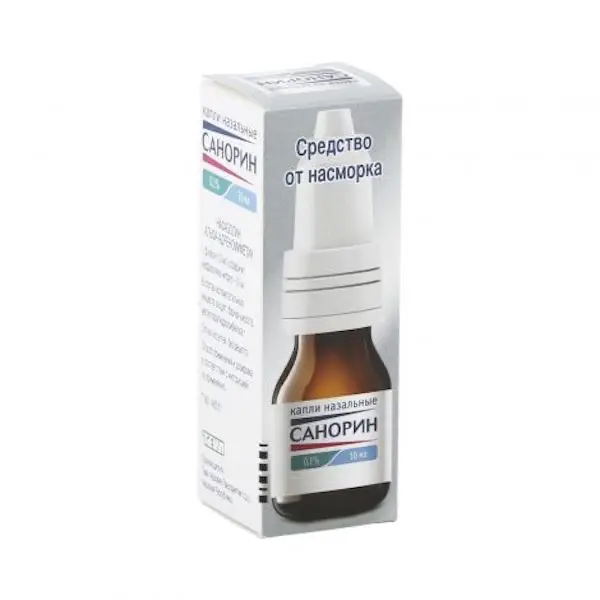 Naphazoline (Sanorin with sea water) nasal drops 0.1% - [10 ml vial]
