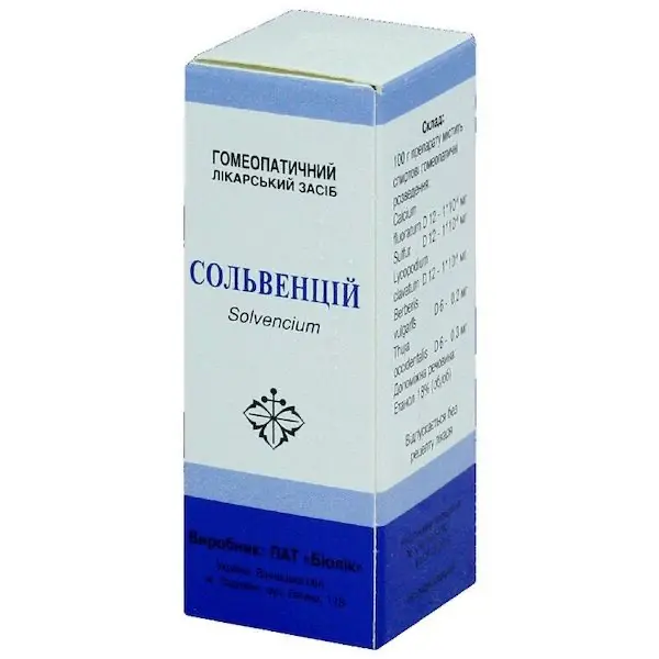 Calcium fluoratum, sulfur (Solvencium) drops homeopatic - [25 ml vial]