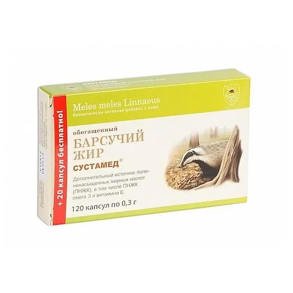 Sustamed badger fat enriched capsules 0.3 g - [120 capsules]