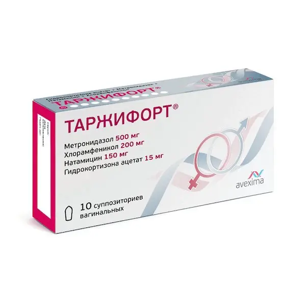 Metronidazole, chloramphenicol, natamycin (Tarzhifort) vaginal - [10 suppositories]