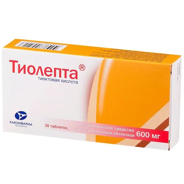 Thioctic acid (Thiolepta) 600 mg - [30 tablets]