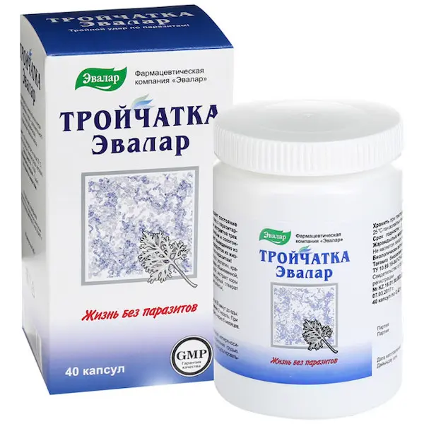 Carnation fragrant, extracts of tansy, aspen (Troychatka Evalar) 400 mg - [40 capsules]