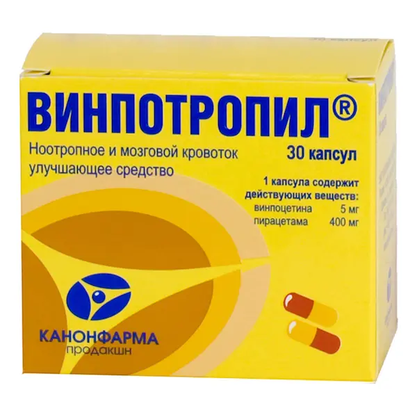 Piracetam,vinpocetine (Vinpotropile) 5 mg + 400 mg - [30 capsules]