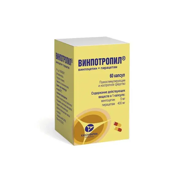 Piracetam,vinpocetine (Vinpotropile) 5 mg + 400 mg - [60 capsules]