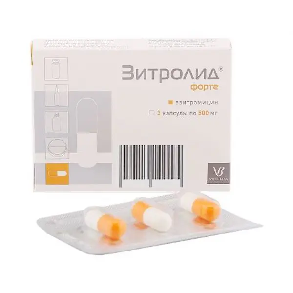 Azithromycin (Zitrolid Forte) 500 mg - [3 capsules]
